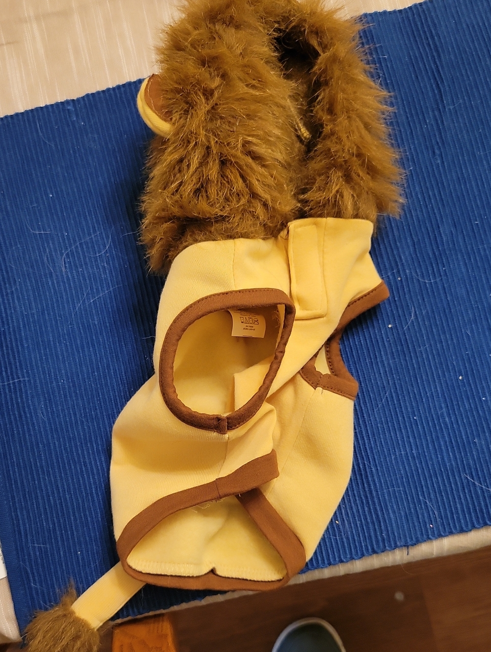 Dog Plush Hooded Yellow Lion Costume - Unbranded